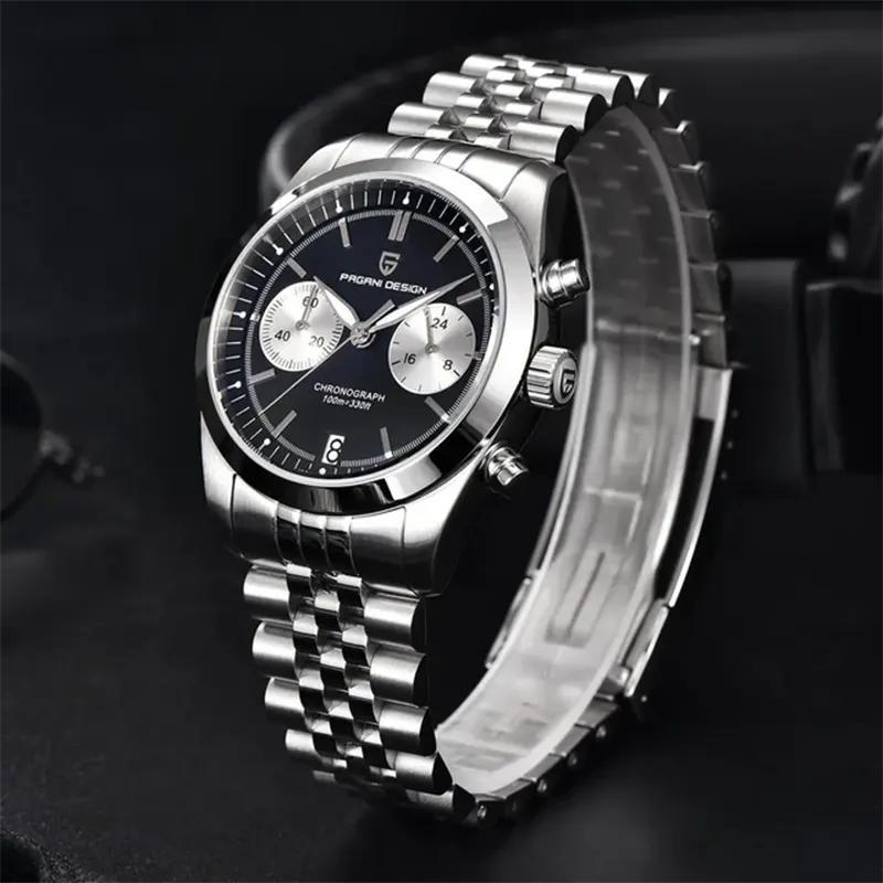 Pagani Design Mecha-Quartz Black Dial Men's Watch- PD-1775